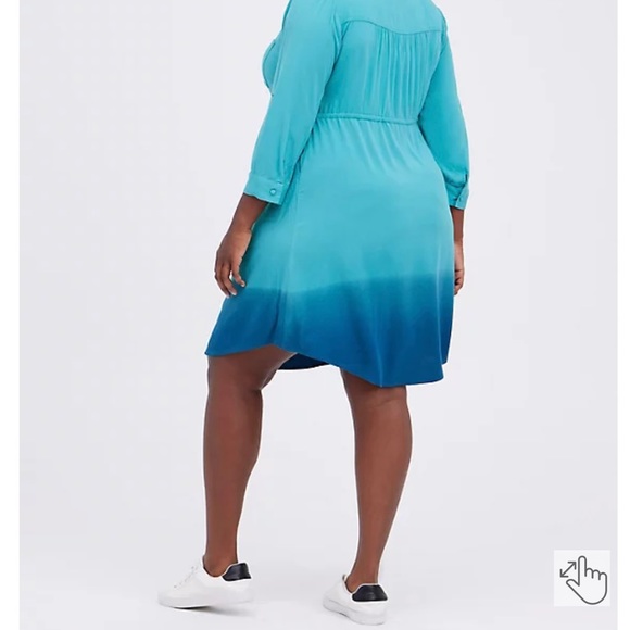 Torrid 0/Large MINI CHALLIS ZIP-FRONT SHIRT DRESS NWT - Picture 3 of 6